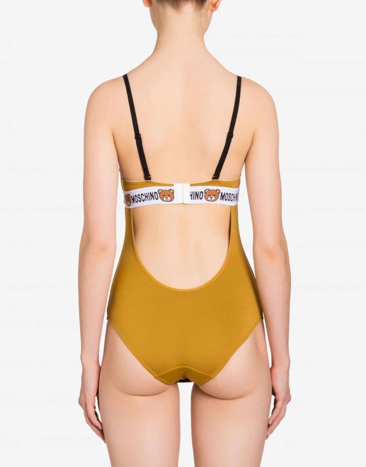 Moschino Boobs Iconic Teddy Bear Cub Bodysuit Nude Swimsuit Bra Beach Swimwear
Iconic Bear Moschino swimwear or bodysuit. Very good condition, minimal signs of wear, please check the photos. 

Marked: I:2, FR: 90, EU 75, UK34, USA 34S. Fits S or
M,