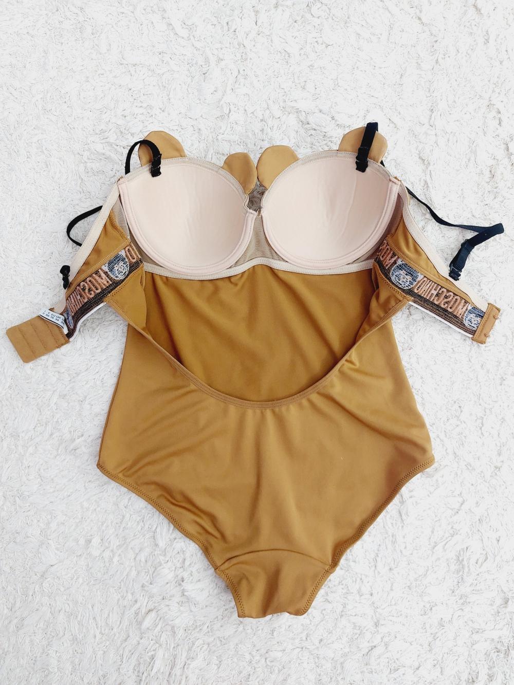 Moschino Boobs Iconic Teddy Bear Cub Bodysuit Nude Swimsuit Bra Beach Swimwear In Good Condition For Sale In PARIS, FR