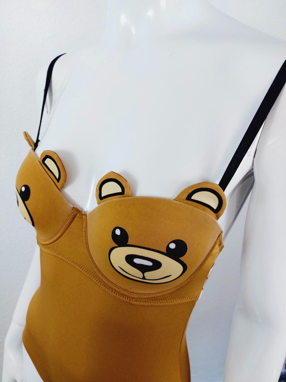 Moschino Boobs Iconic Teddy Bear Cub Bodysuit Nude Swimsuit Bra Beach Swimwear For Sale 5