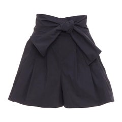 Boutique Moschino - Short plissé à la taille en coton mélangé noir avec nœud papillon IT38 XS