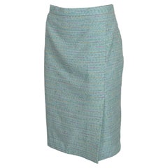 Moschino Boutique Blau Baumwolle Bouclé Kurzer Rock 2000s