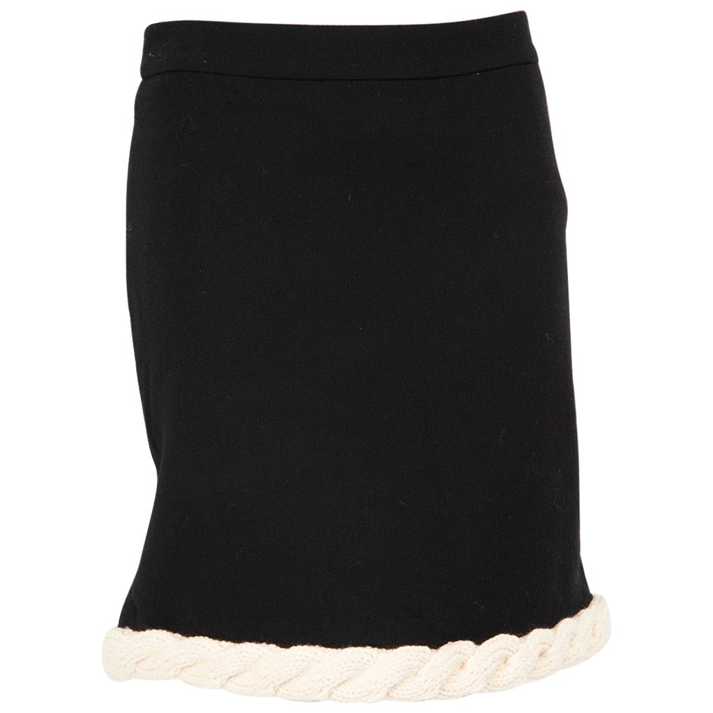 Moschino Boutique Moschino Black Wool White Trim Skirt Size S