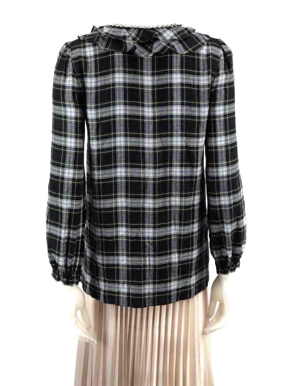 Moschino Boutique Moschino Tartan Pattern Gemstone Detail Top Size S In Good Condition For Sale In London, GB