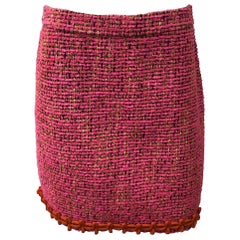 Moschino Boutique Pink & Black Tweed Skirt-6