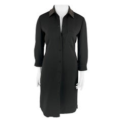 MOSCHINO BOUTIQUE Größe 12 Schwarzes Hemdkleid aus Triacetate-Mischung