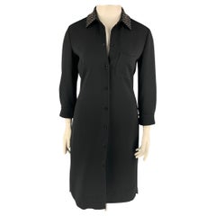 MOSCHINO BOUTIQUE Size 12 Black Triacetate Blend Shirt Dress
