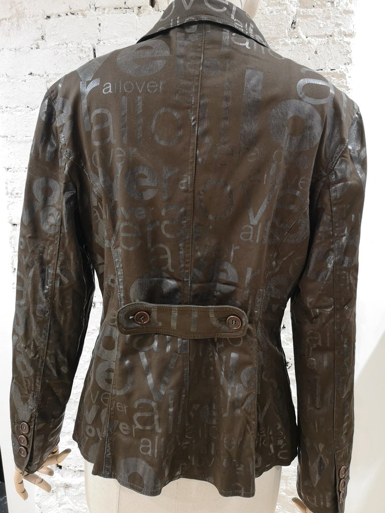 Moschino brown allover jacket For Sale 4