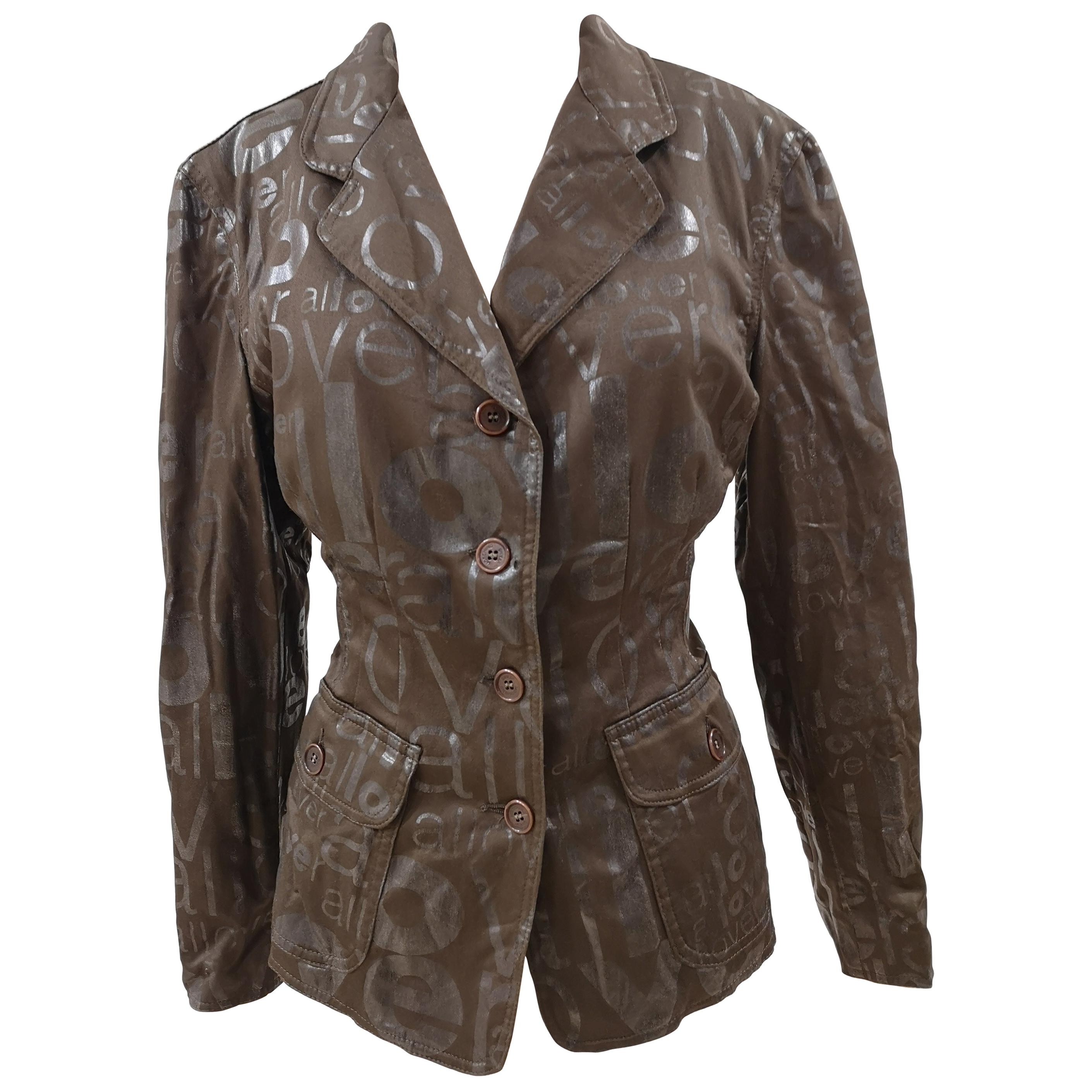 Moschino brown allover jacket