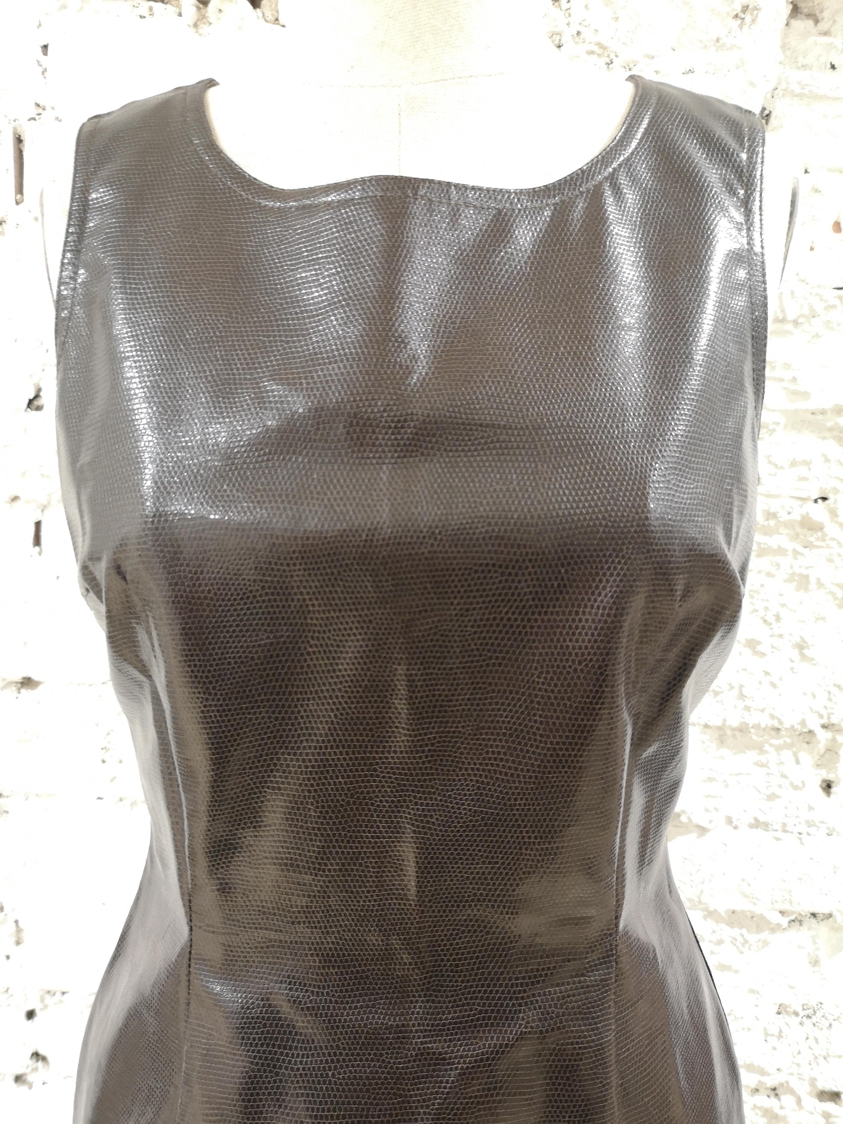 Black Moschino brown leather dress For Sale