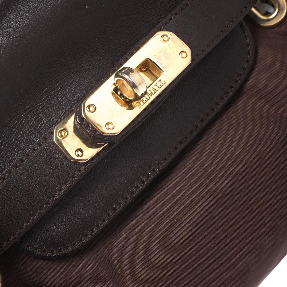 Moschino Brown Nylon and Leather Belt-Crossbody Bag 2