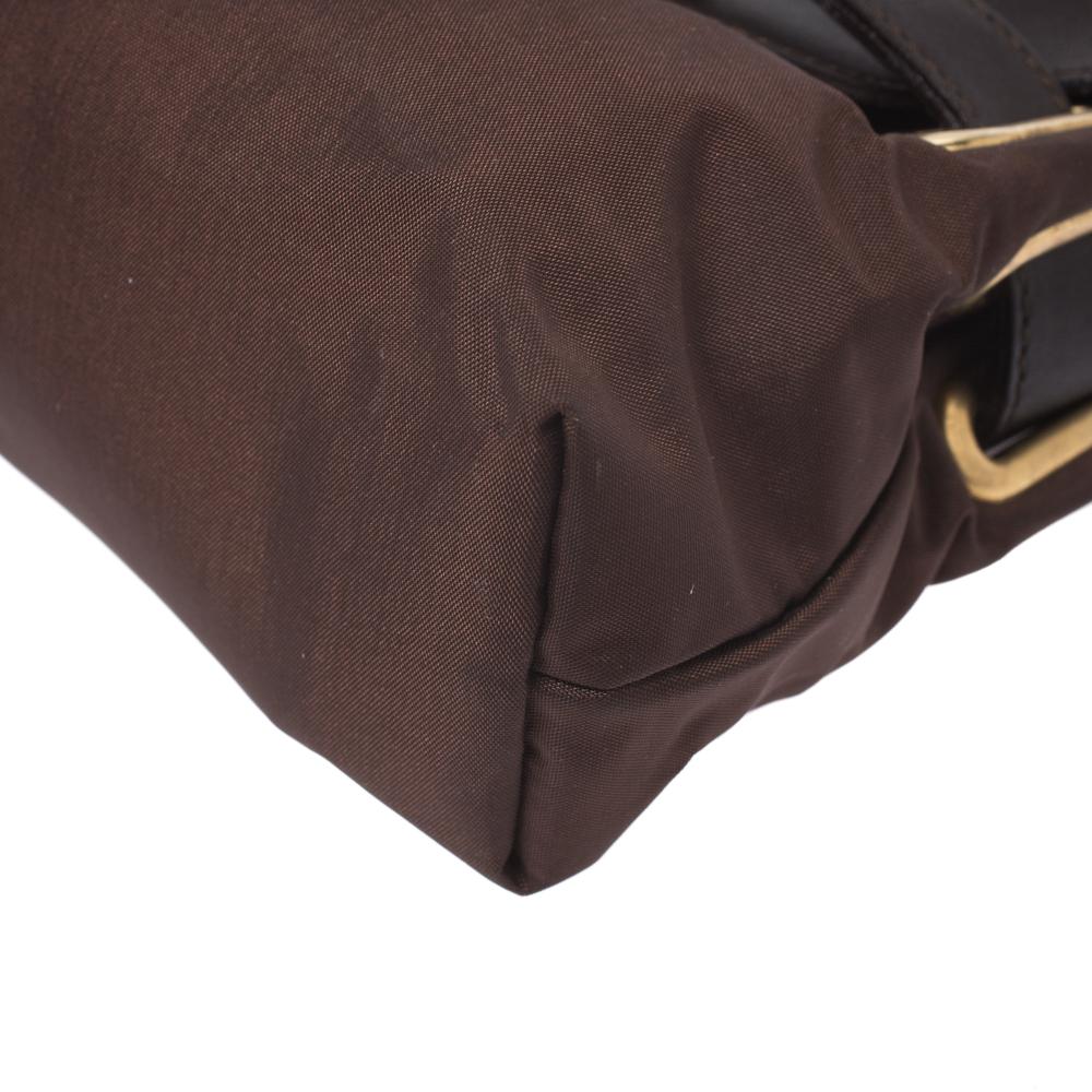 Moschino Brown Nylon and Leather Belt-Crossbody Bag 3