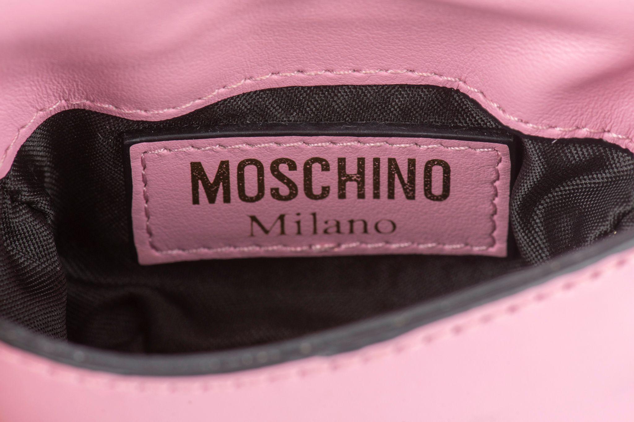 Moschino mini sac rose bullé en vente 4