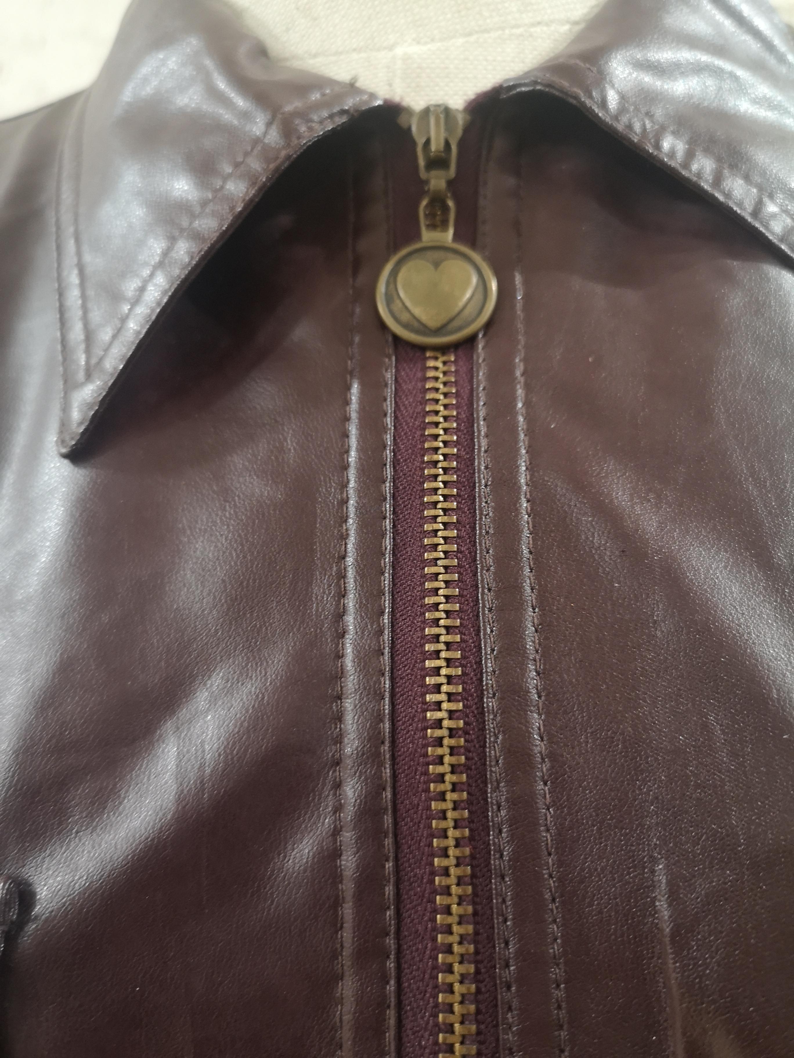 Black Moschino burgundy eco leather jacket For Sale