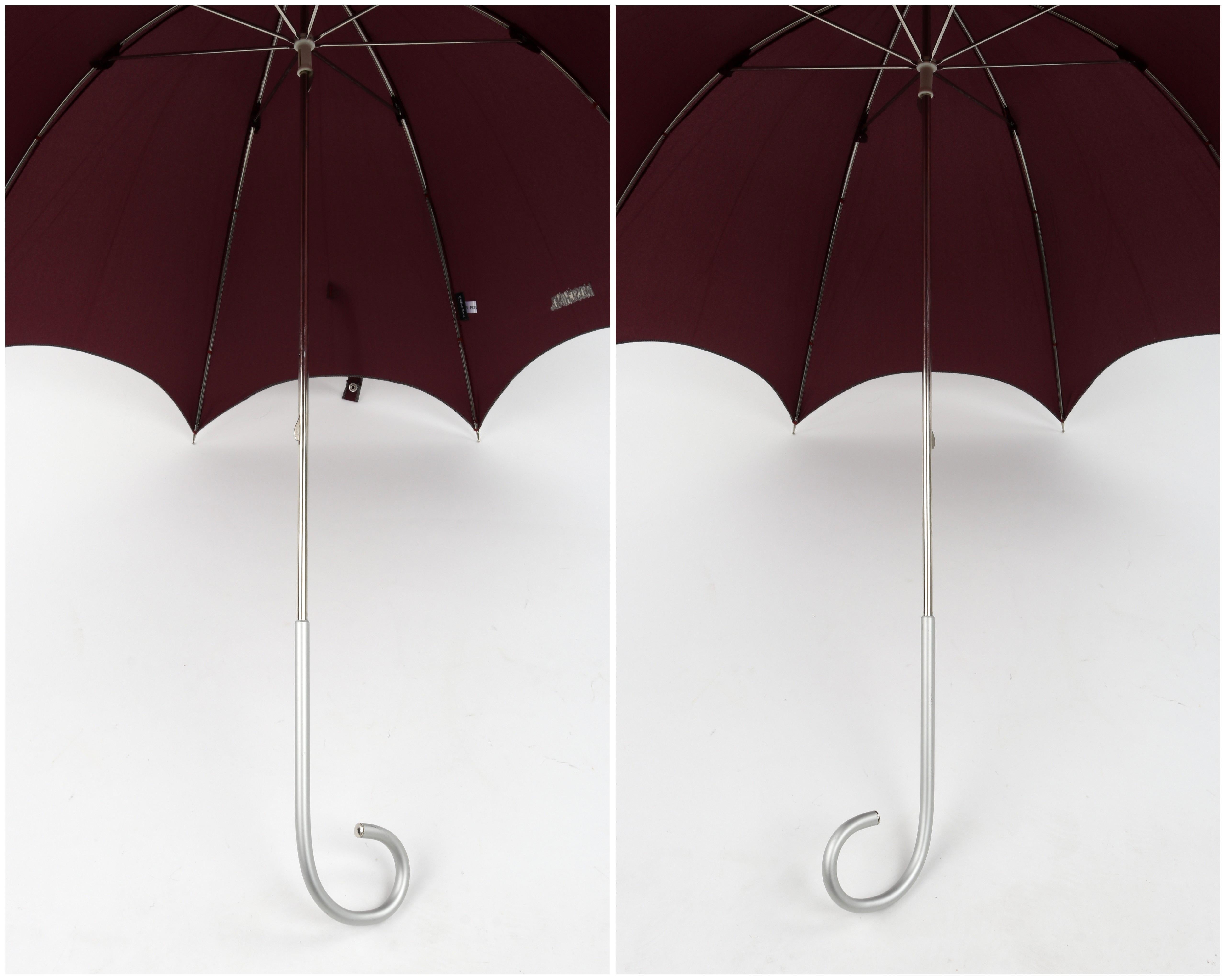MOSCHINO by DROPS Custom Made Burgundy Hook Handle Bubble Dome Parasol Umbrella For Sale 7