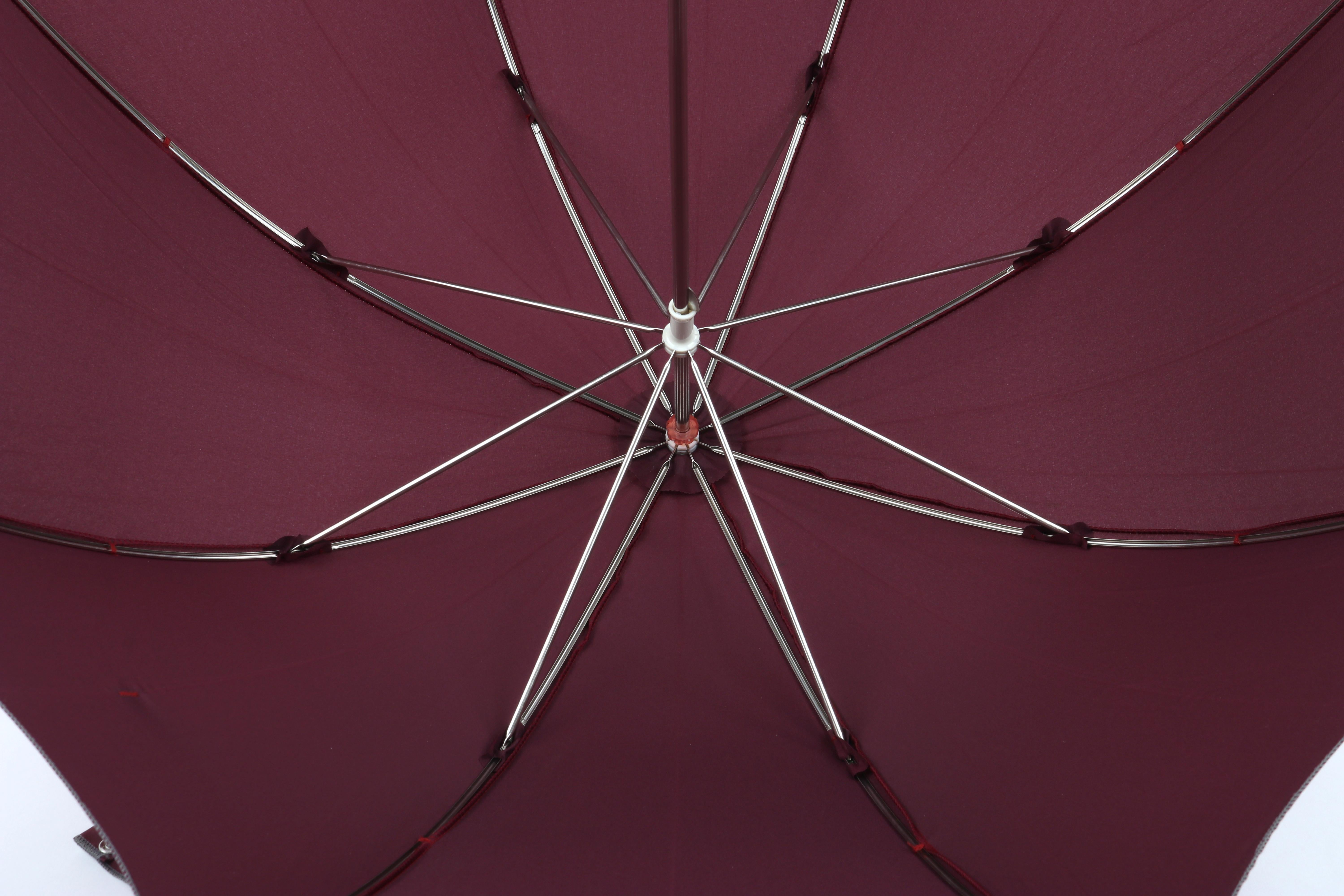 MOSCHINO by DROPS Custom Made Burgundy Hook Handle Bubble Dome Parasol Umbrella 10