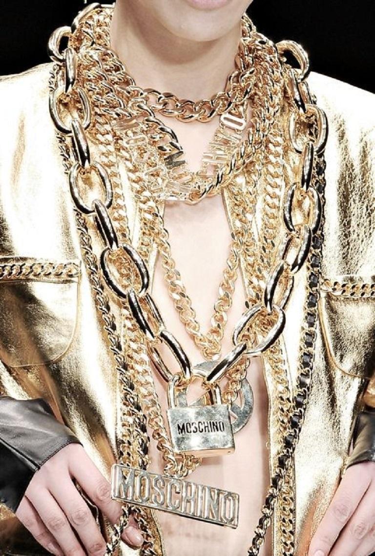 MOSCHINO by JEREMY SCOTT Chunky Packlock Pendant Necklace, Autumn/Winter 2014 For Sale 1