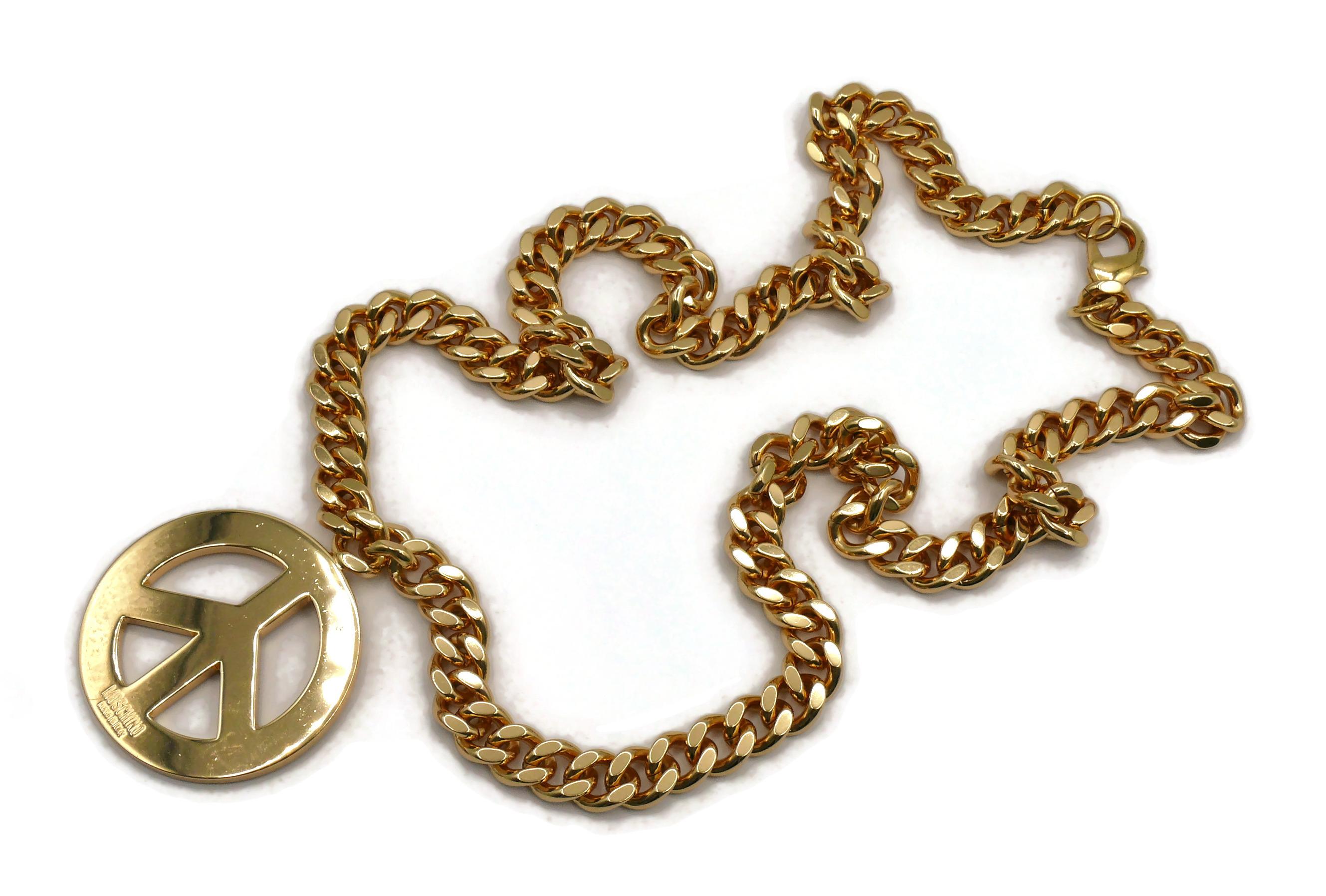 MOSCHINO by JEREMY SCOTT Peace Sign Pendant Necklace, Autumn/Winter 2014 For Sale 4