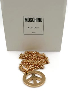MOSCHINO by JEREMY SCOTT, Halskette mit Friedensschild-Anhänger, Herbst/Winter 2014