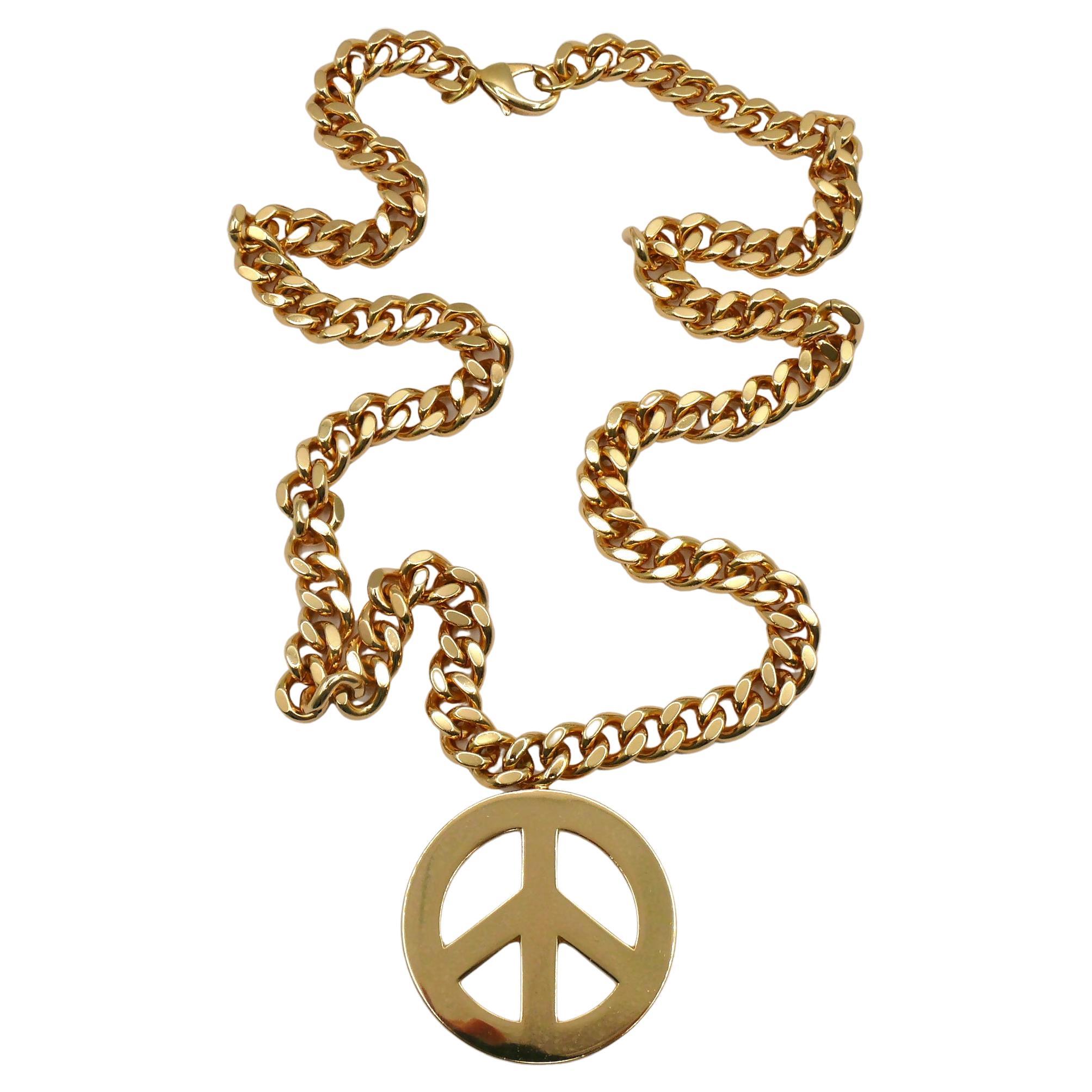 MOSCHINO by JEREMY SCOTT Peace Sign Pendant Necklace, Autumn/Winter 2014 For Sale