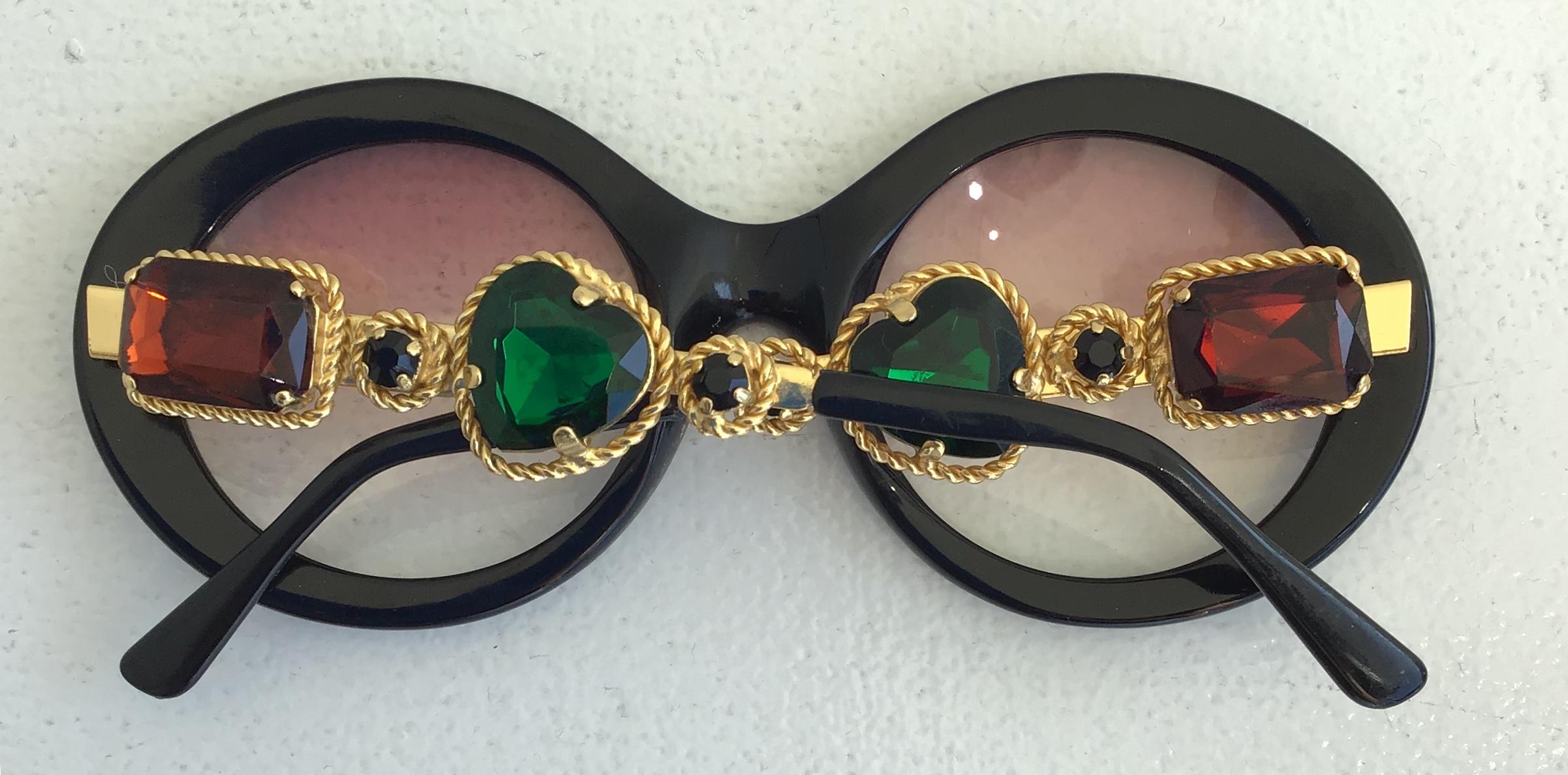 Moschino By Persol M253 Black Vintage Jeweled Sunglasses für Damen oder Herren im Angebot