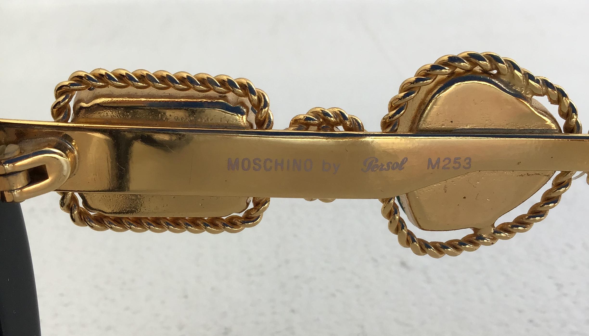 Moschino By Persol M253 Black Vintage Jeweled Sunglasses For Sale 3