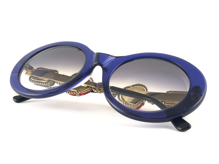 Moschino By Persol M253 Vintage Blue Jewelled Lady Gaga  display picture 1