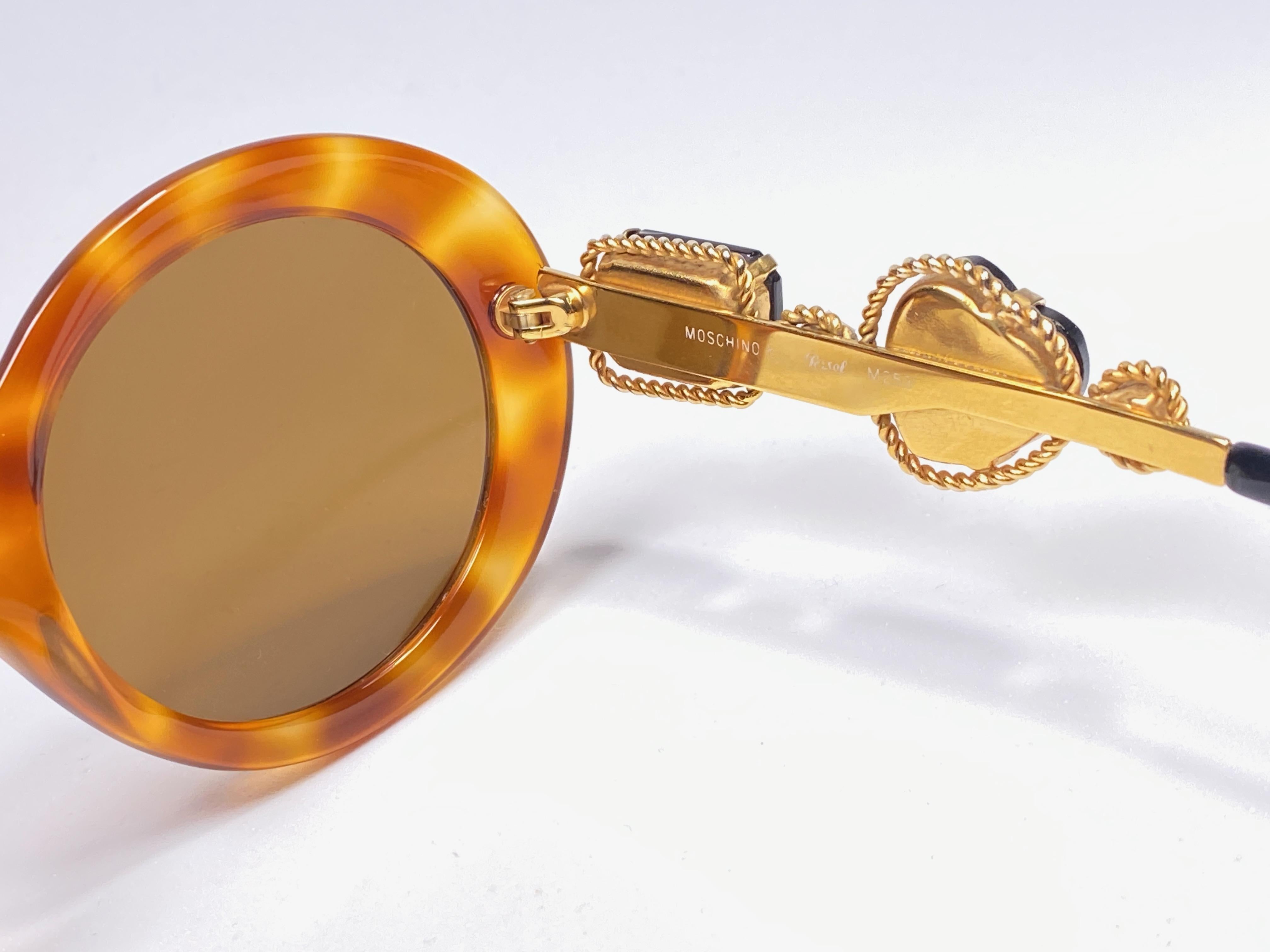Brown Moschino By Persol M253 Vintage Tortoise Jewelled Lady Gaga Sunglasses, 1990 