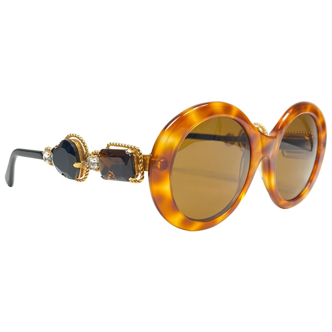 Moschino By Persol M253 Vintage Tortoise Jewelled Lady Gaga Sunglasses, 1990 