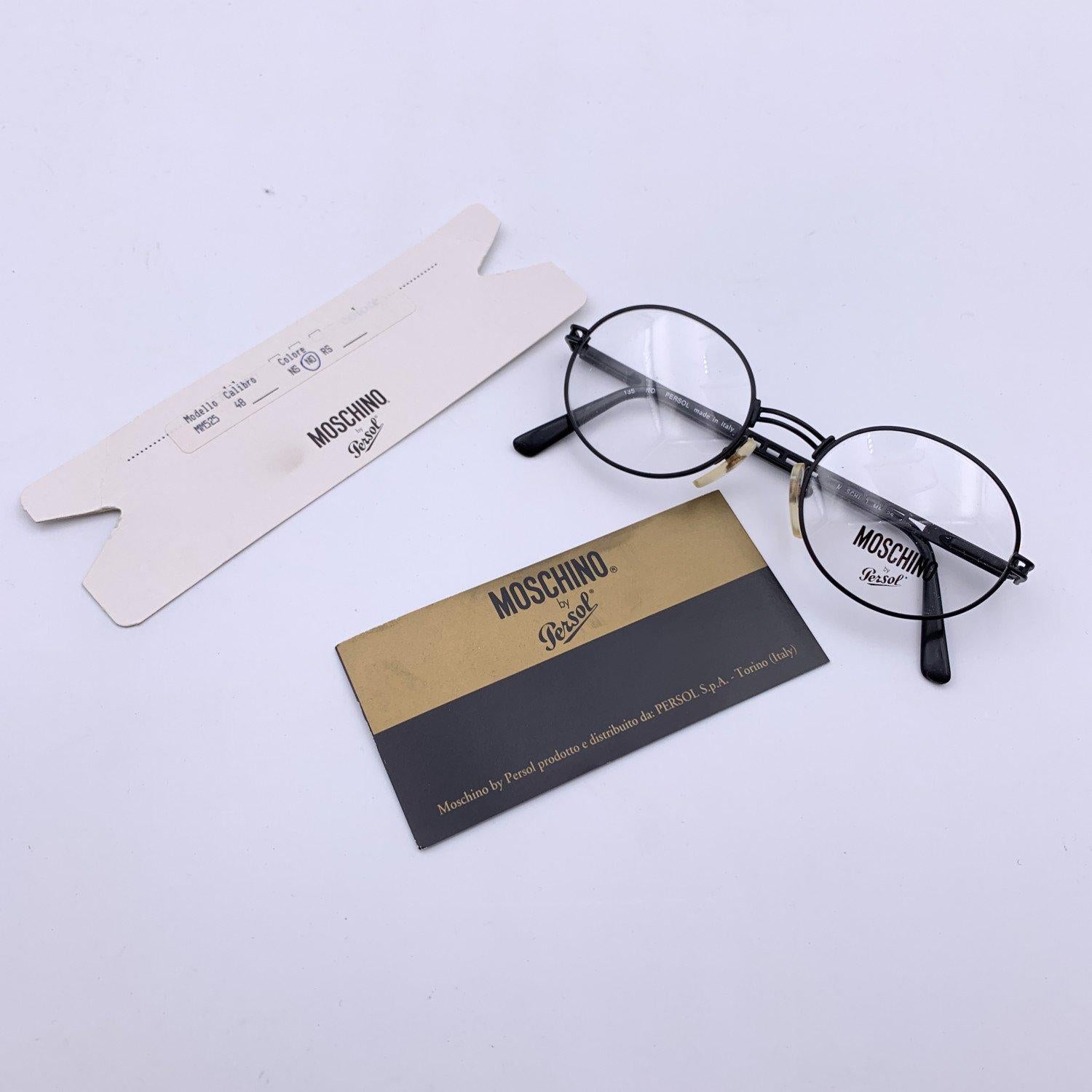 Women's Moschino by Persol Vintage Black Oval Eyeglasses mod. MM525