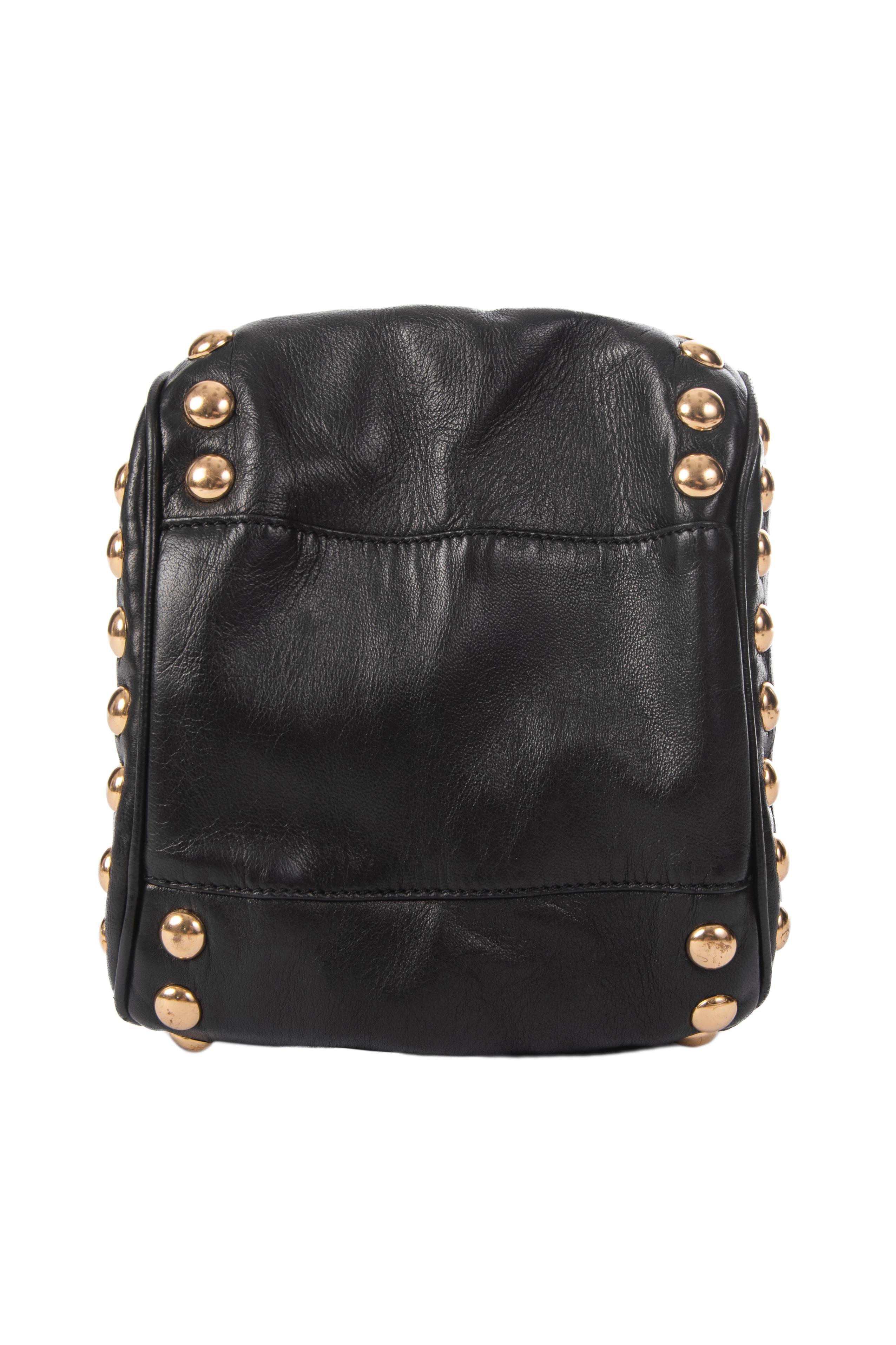 MOSCHINO by Redwall Black Red Heart-Appliqued & Studded Shoulder Bag, fin des années 1980 3
