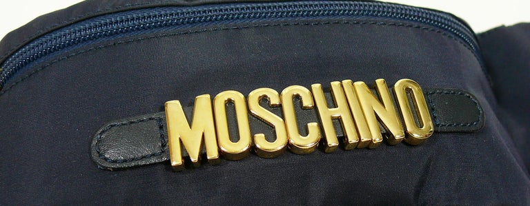 Women's or Men's Moschino by Redwall Vintage Navy Blue Fanny Pack For Sale