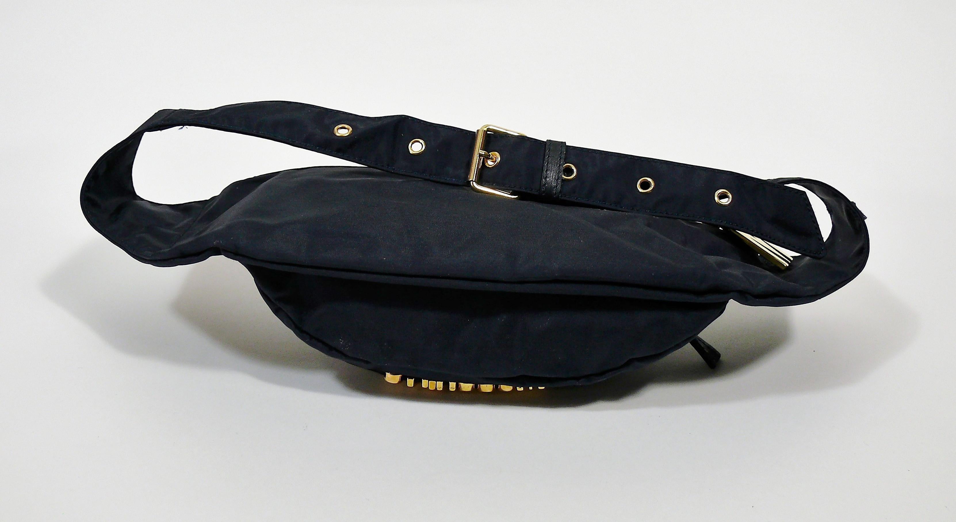 Moschino by Redwall Vintage Navy Blue Fanny Pack For Sale 1