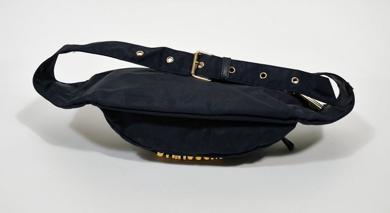 Moschino by Redwall Vintage Navy Blue Fanny Pack For Sale 4