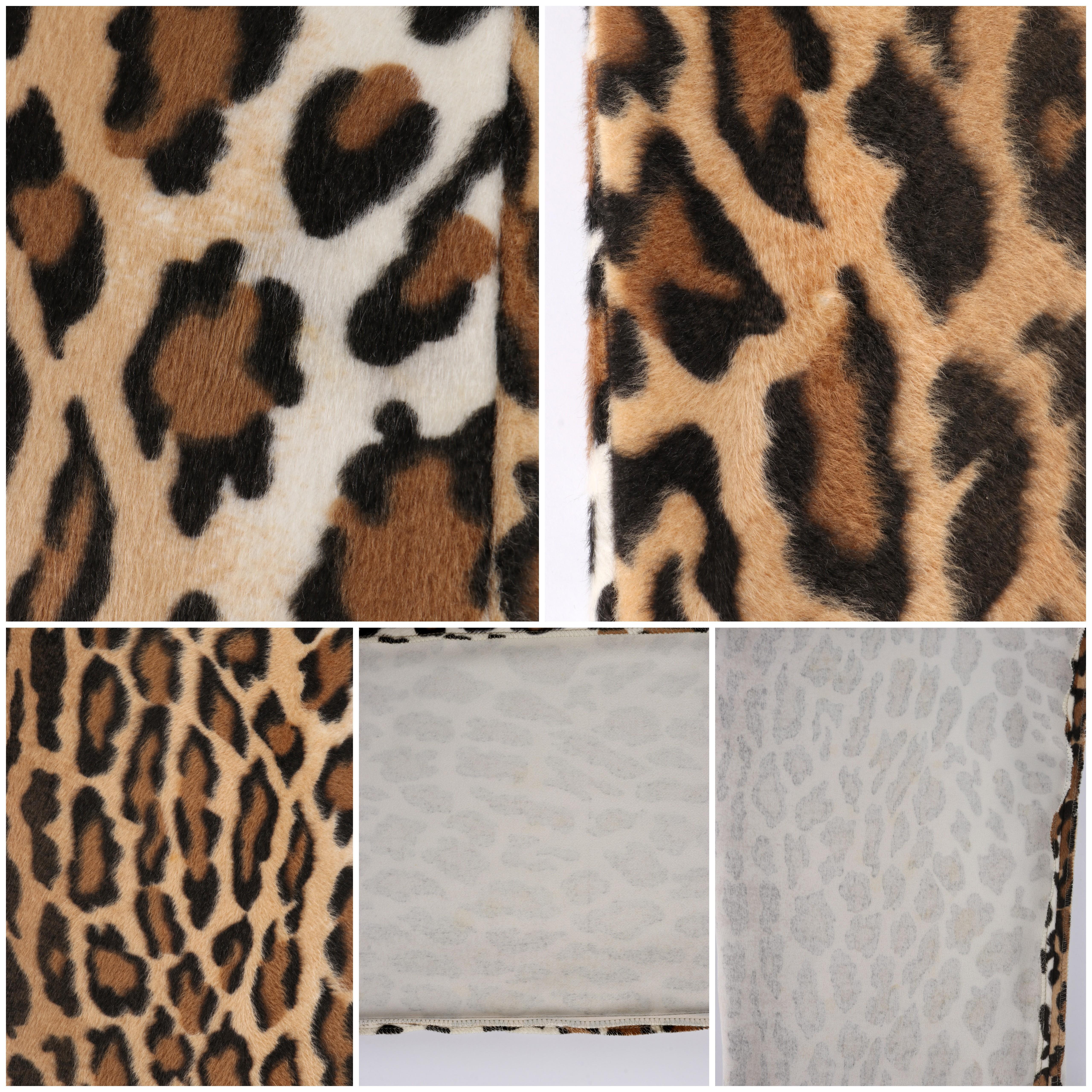 MOSCHINO c.1990's Cheap & Chic Braun Schwarz Leopard Print Kunstpelz-Hose 4
