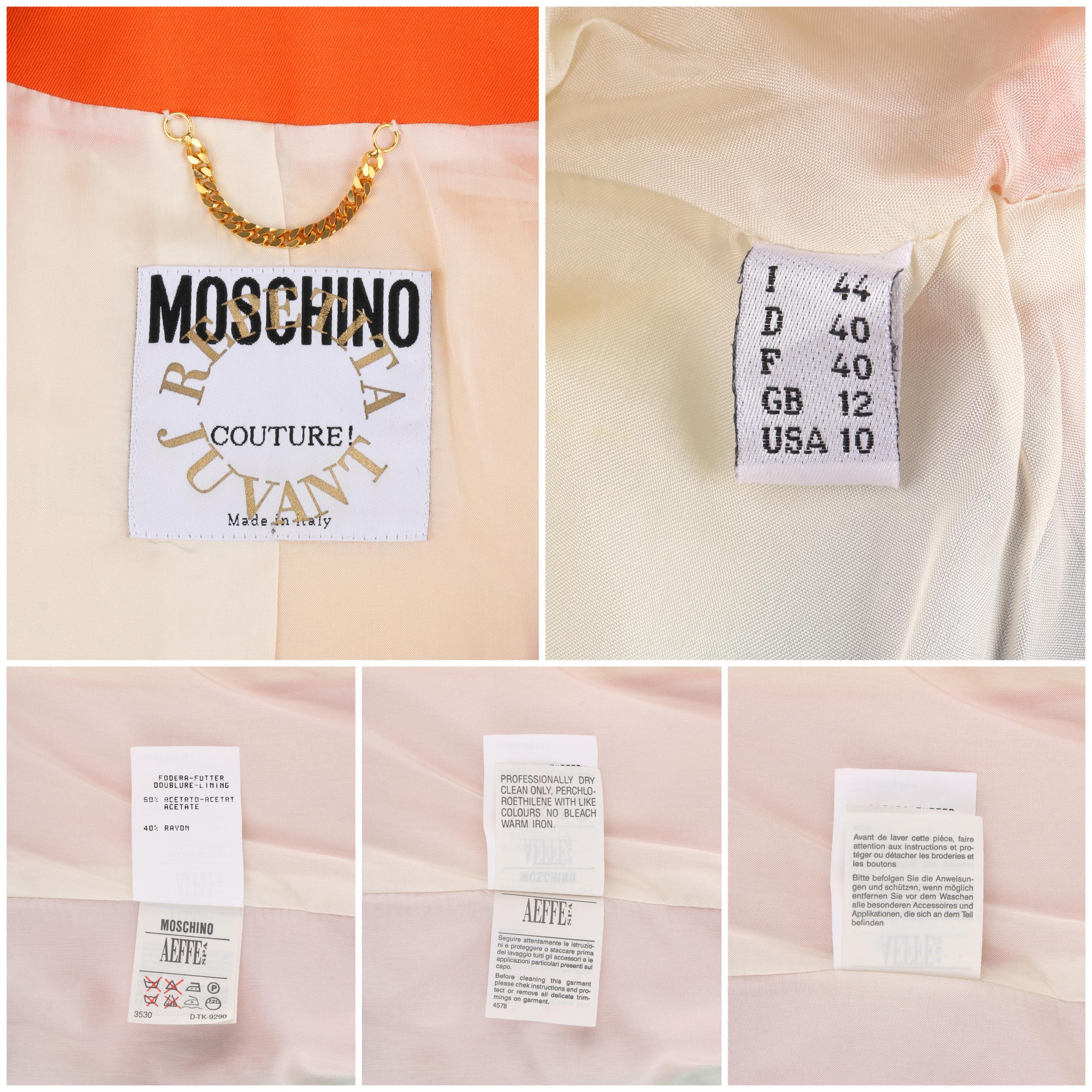 MOSCHINO c.1990's Couture Rainbow Multi-Color Stripe Signature Blazer Jacket 1