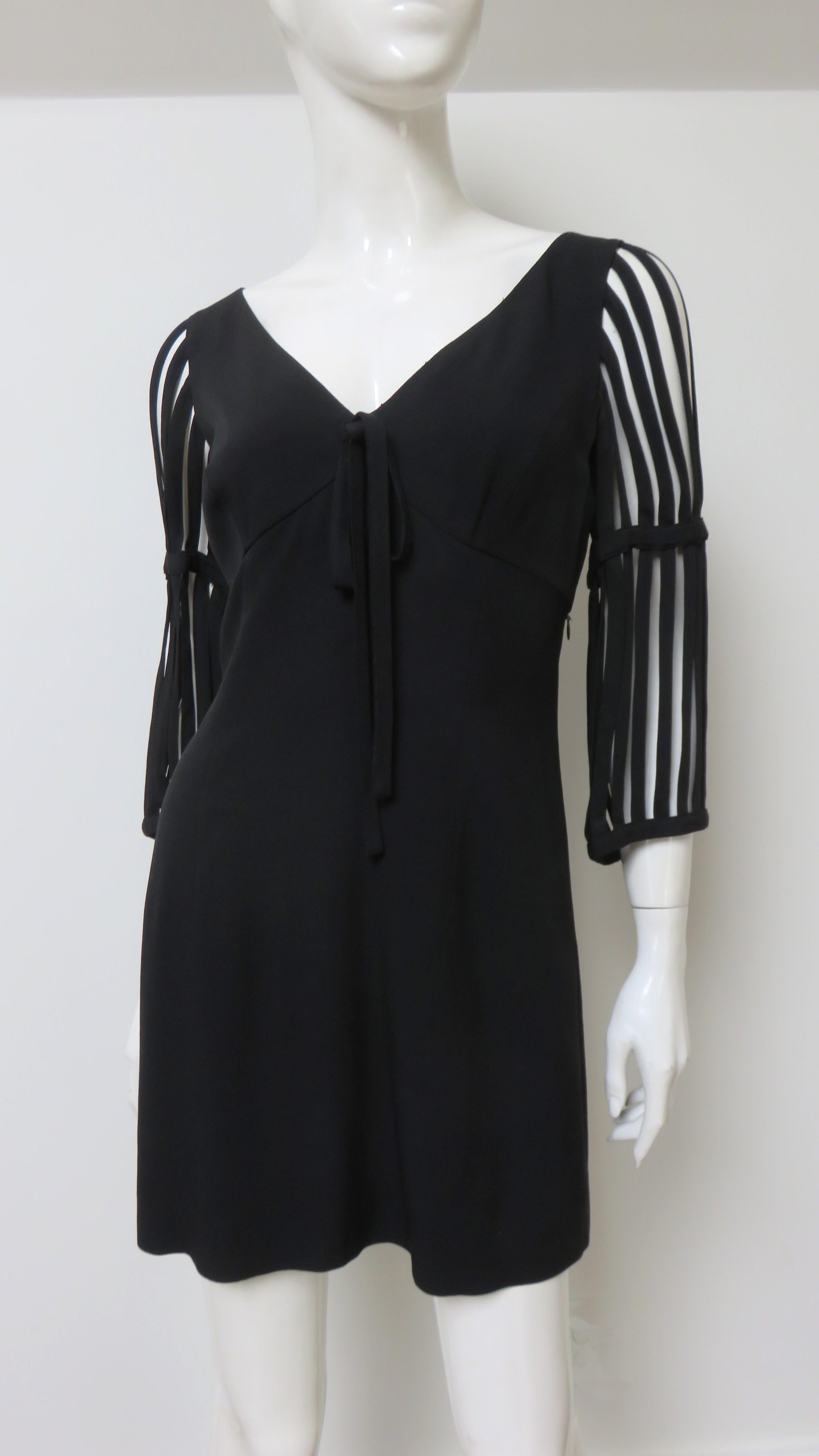 Black Moschino Cage Sleeve Mini Dress