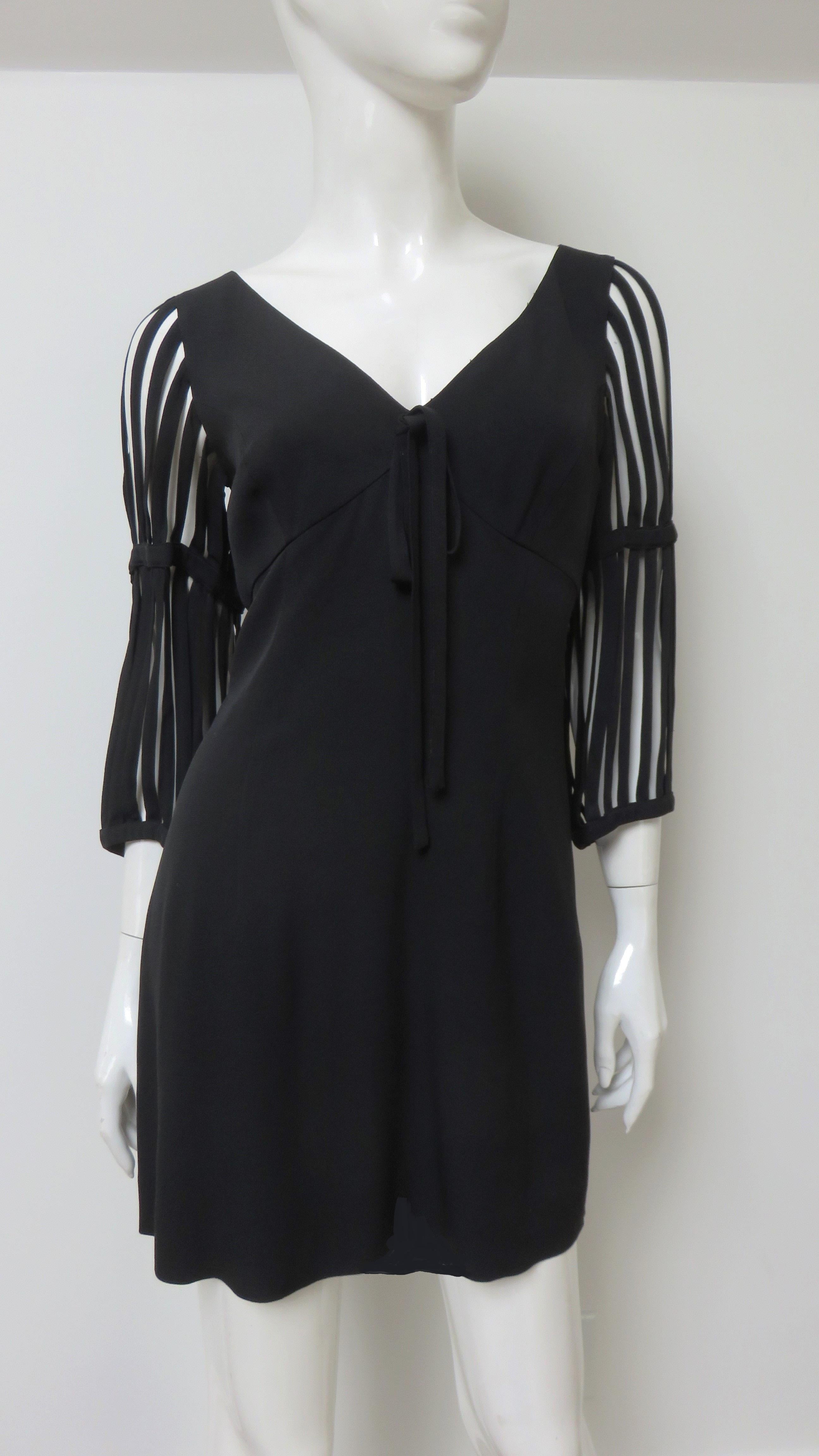 Moschino Cage Sleeve Mini Dress In Good Condition In Water Mill, NY