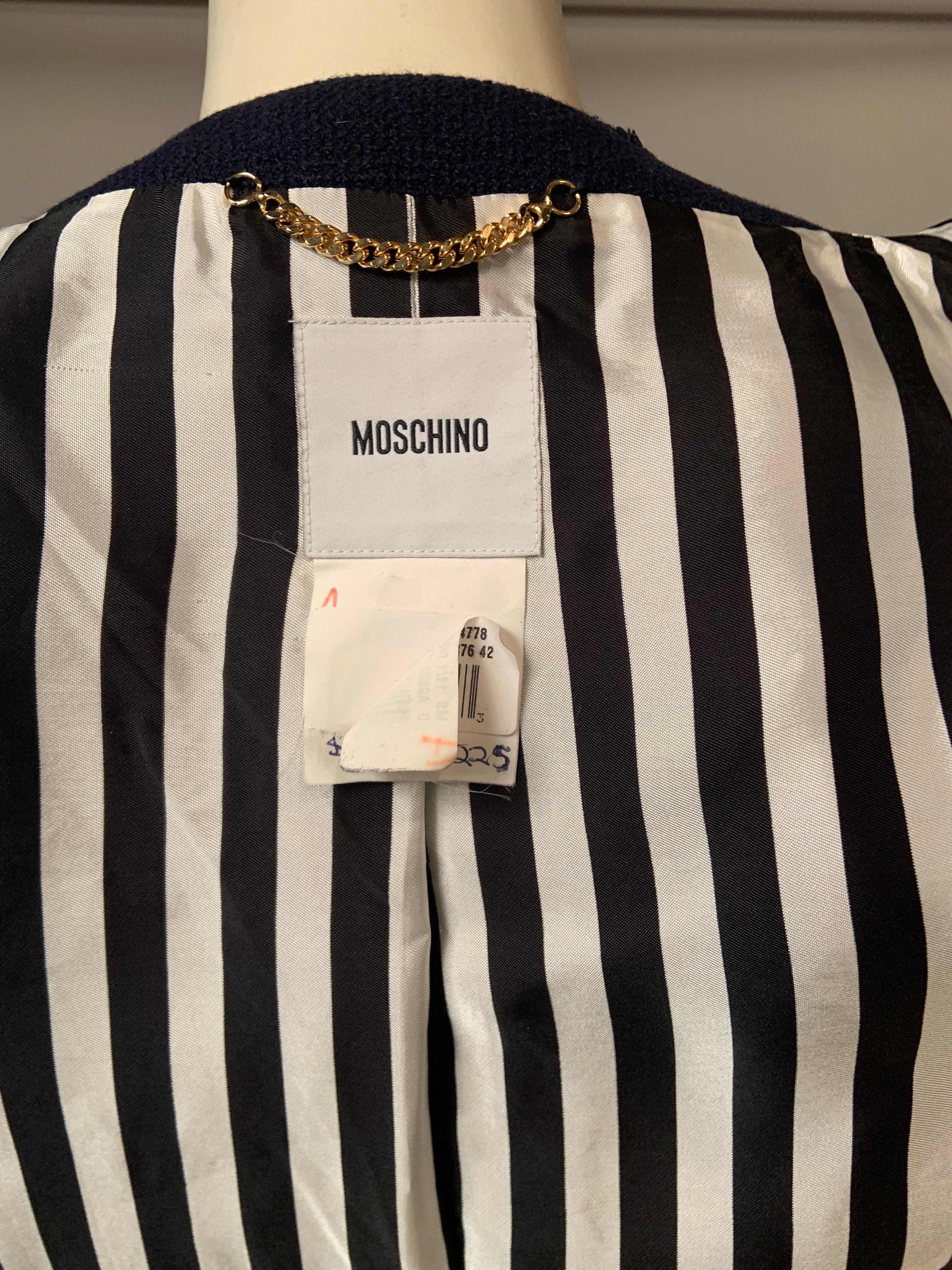 Moschino Chanel Style Jacke mit Perlen, Fingerhüten und Maßbandbesatz im Angebot 8