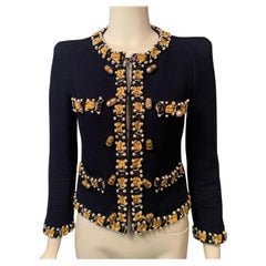 Moschino Chanel Style Jacket with Pearls, Thimbles and Measuring Tape Trim