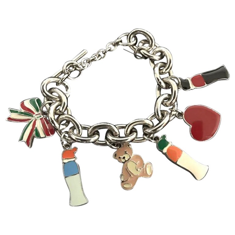 Moschino Charm Bracelet Heart Bear Perfume Bottle For Sale