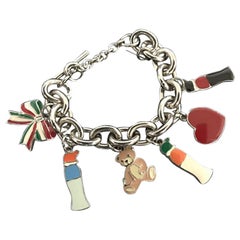 Vintage Moschino Charm Bracelet Heart Bear Perfume Bottle