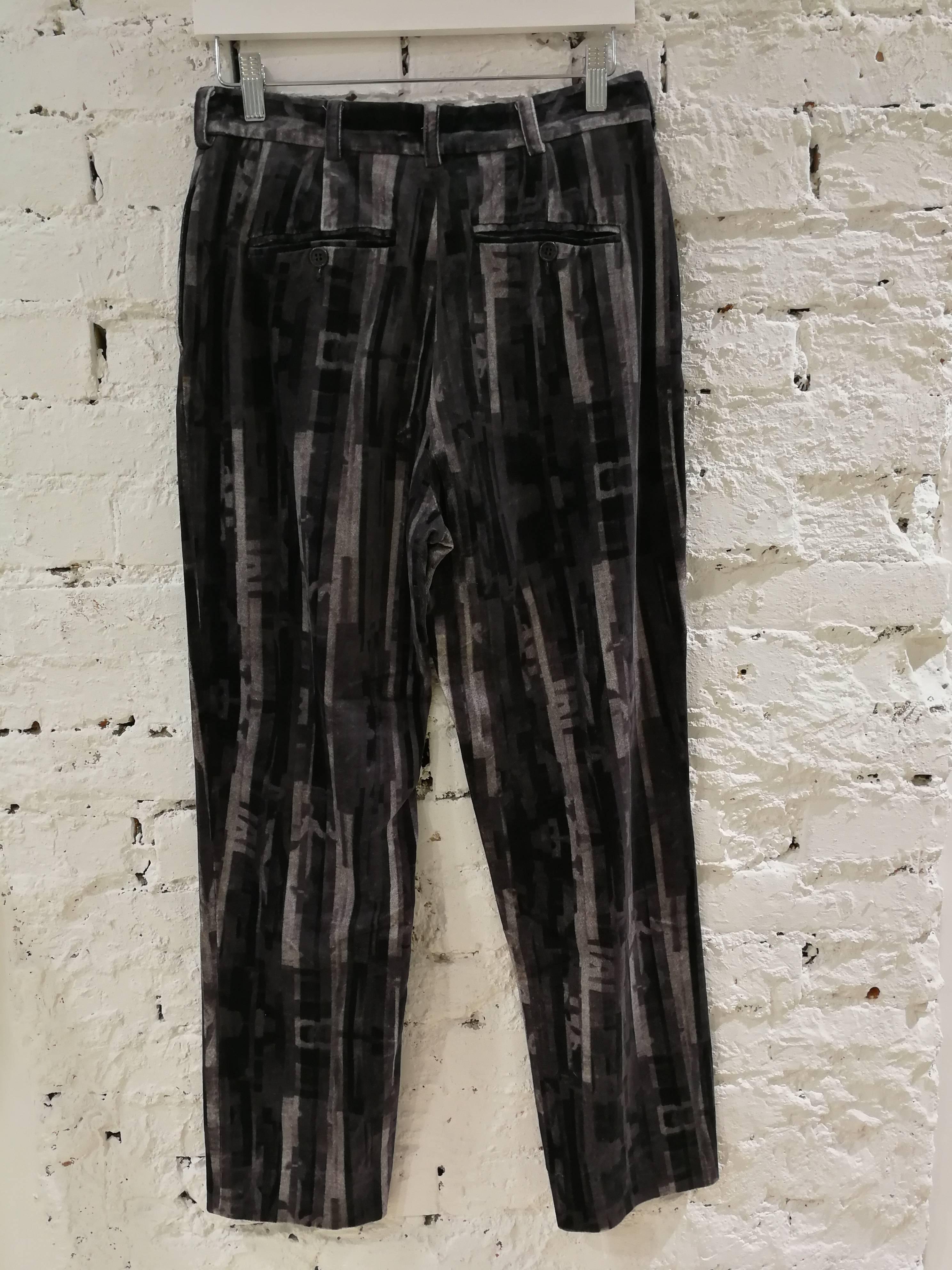 Moschino Cheap & Chic Grey Velvet trousers In Excellent Condition In Capri, IT