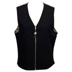 Retro Moschino Cheap an Chic Black Cotton Plastic Vest 
