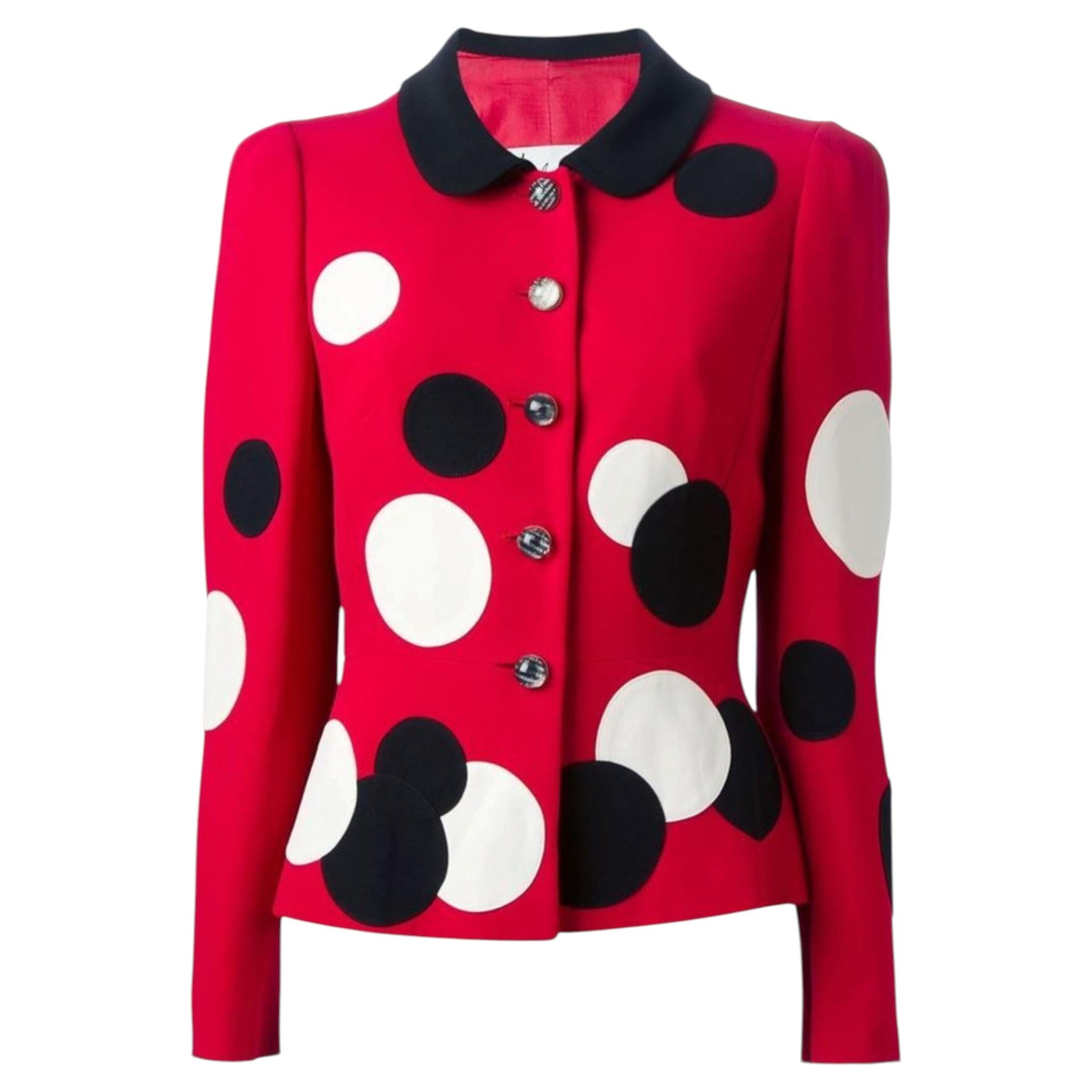 Moschino Cheap and Chic 1990s Vintage Red Dot Jacket Size 46 Unisex