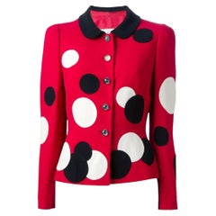 Moschino Cheap and Chic 1990s Vintage Red Dot Jacket Size 46 Unisex