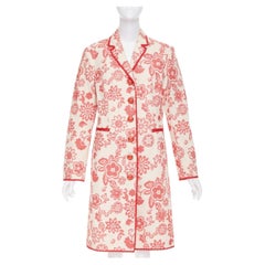 MOSCHINO Cheap and Chic beige floral tapestry jacquard giant button coat IT46 XL