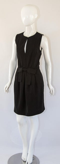 Moschino Black Cocktail Mini Dress with Front Bow