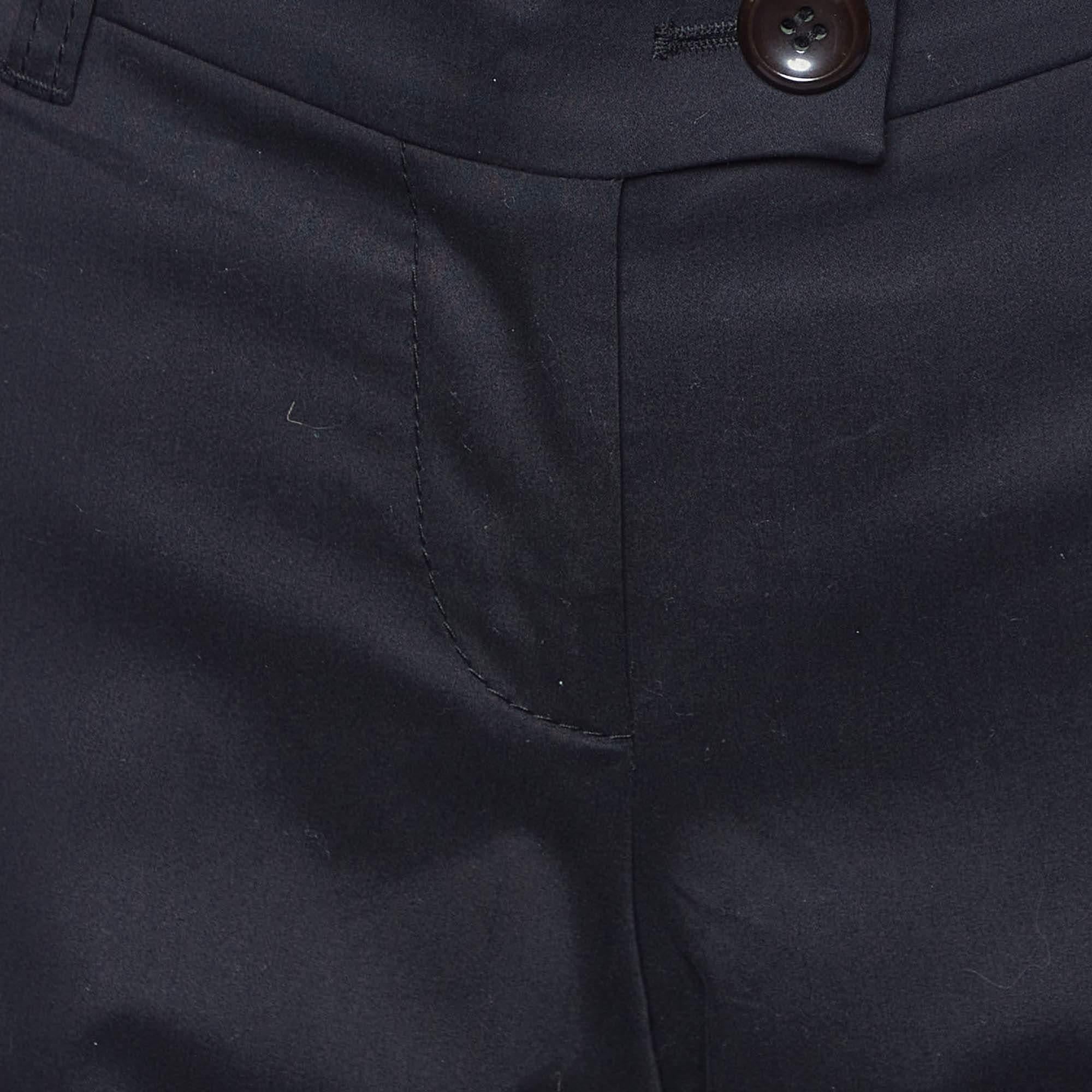 Noir Moschino Cheap and Chic Pantalon tailleur en coton noir M. en vente