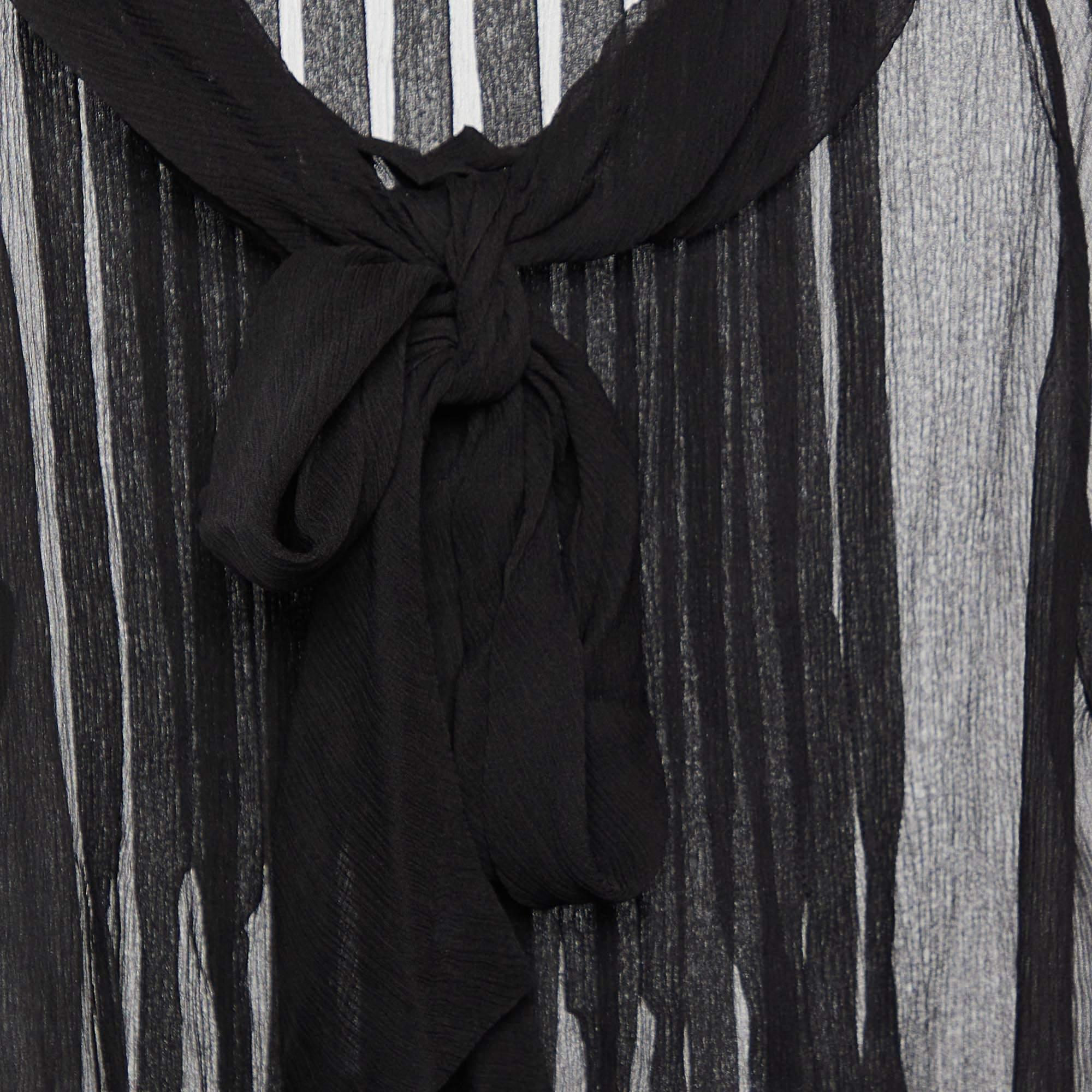 Nero Moschino Cheap and Chic Camicetta nera in crepe plissettata S in vendita