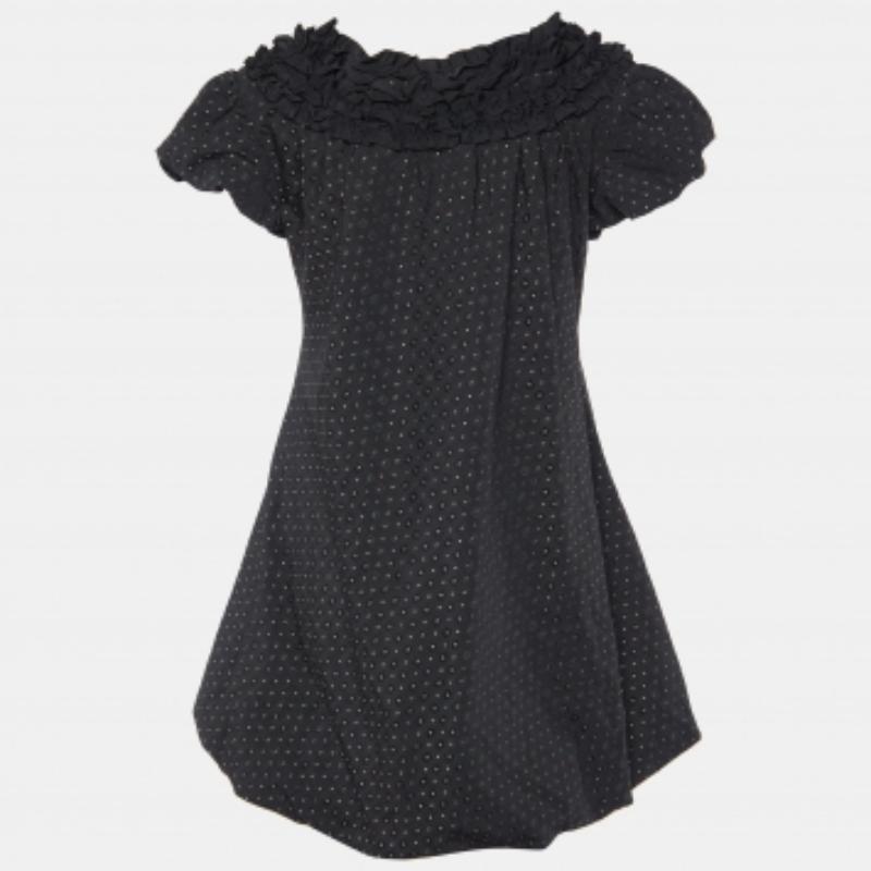 Moschino Cheap and Chic Schwarzes Minikleid mit Blumenmuster aus Wollmischung S Damen